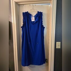 Perfectly Priscilla Blue Ruffled Mini Dress